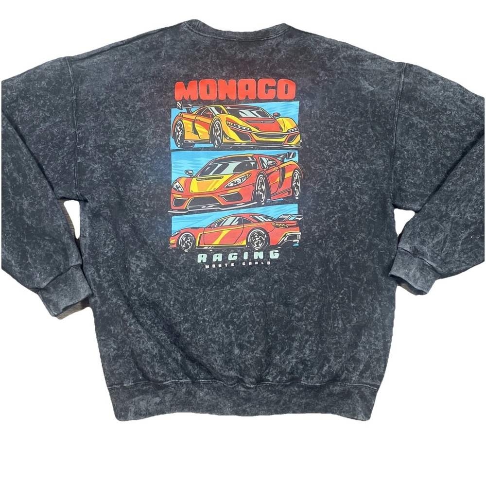 Bowery Supply Co Men's Pullover Graphic Crewneck‎ Sweatshirt Monaco Racing XL